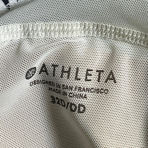 Athleta Bikini Top Tropical Print Criss Cross‎ Back Activewear Bra Cup 32D - Picture 3 of 12